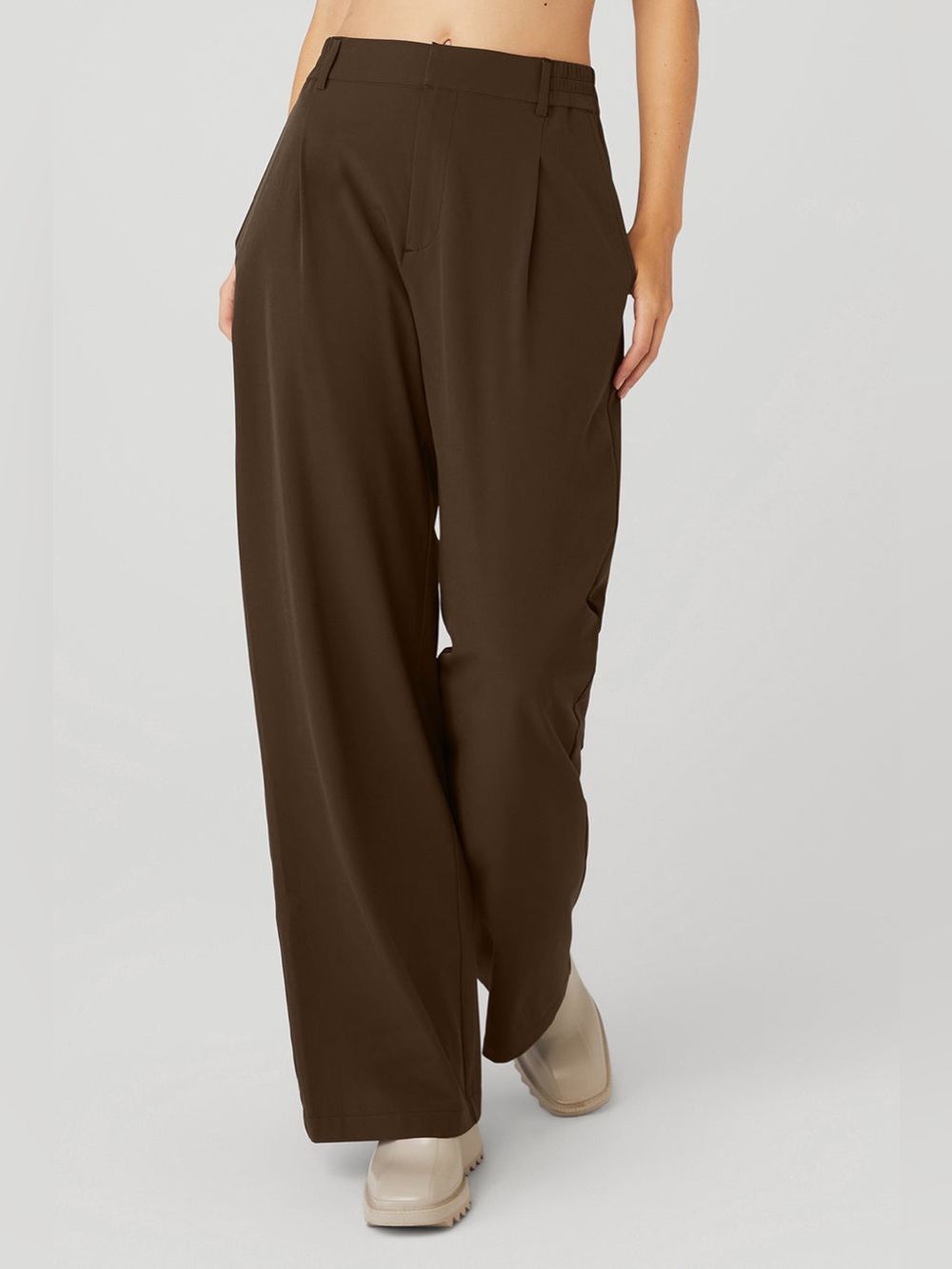 Alo High-Waist Pursuit Trouser (Long) Brown